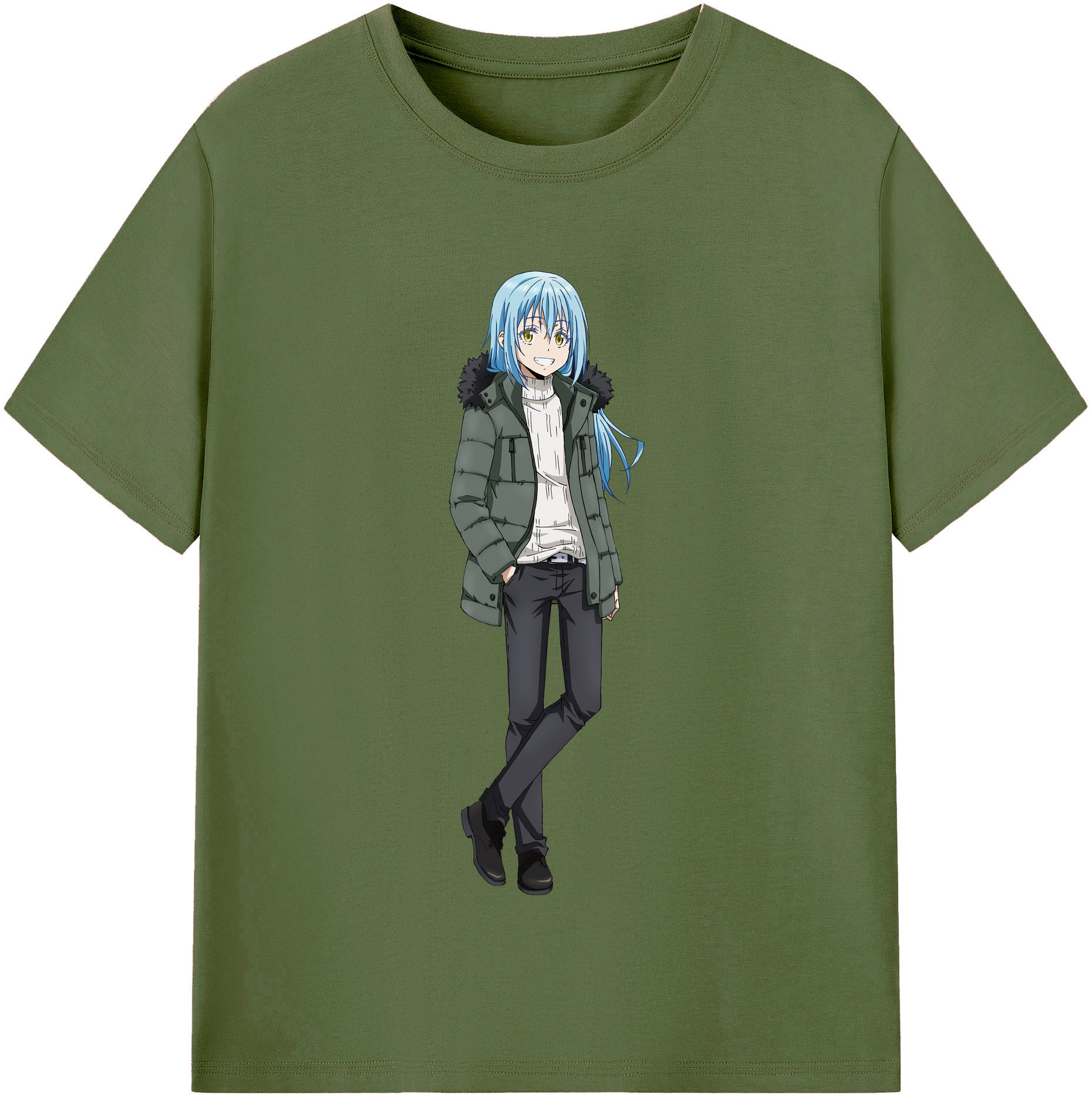 （画像用） 転スラ Regarding Reincarnated to Slime 綿100％半袖Tシャツ（フロントプリント）
